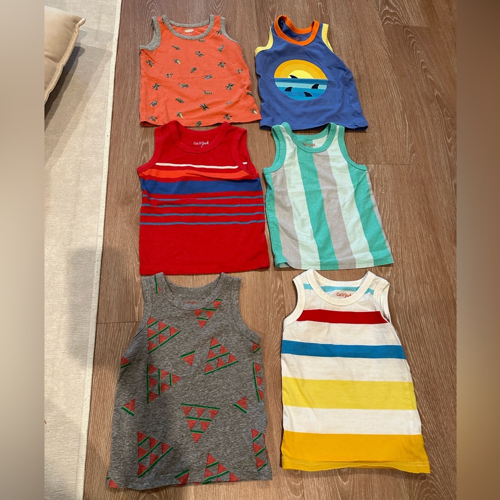 Bundle lot of 6 tank tops boy toddler 2T